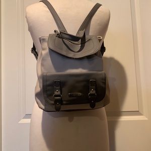 Cream Leather Backpack Purse